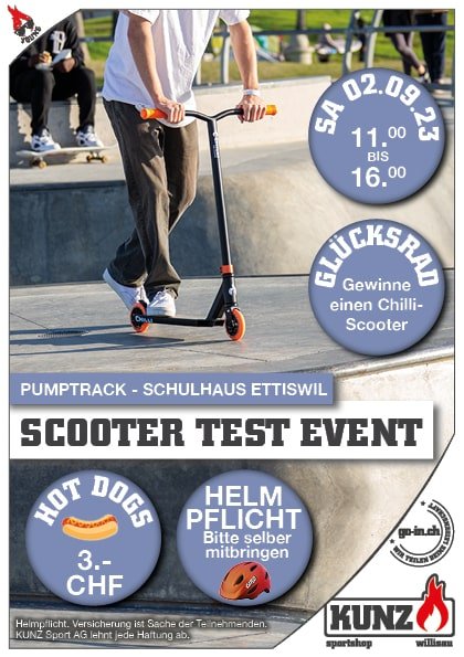Pumptrack Event – Chilli Scooter testen in Ettiswil 2023 (CH)